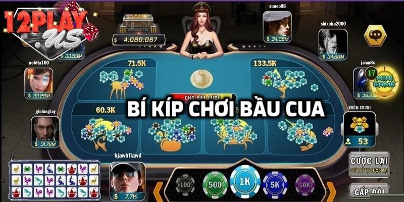 Bí quyết chơi bầu cua tại 12Play online thắng lớn