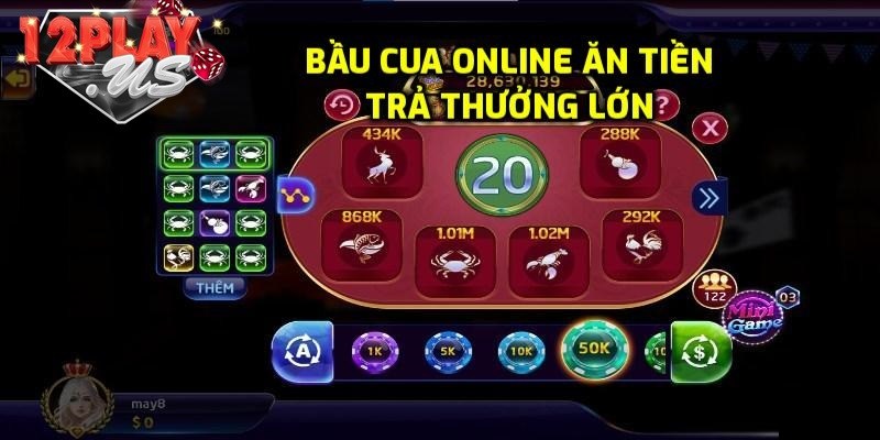 Mức trả thưởng trong bầu cua online