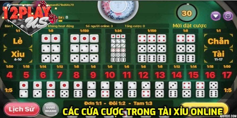 Các dạng cược tài xỉu phổ biến